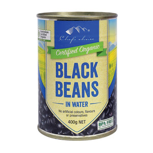Chefs Choice Organic Beans - Black Beans in Water Canned 400g