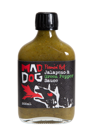 Mad Dog Sauces - Flamin Hot Jalapeno and Green Pepper Sauce 200ml