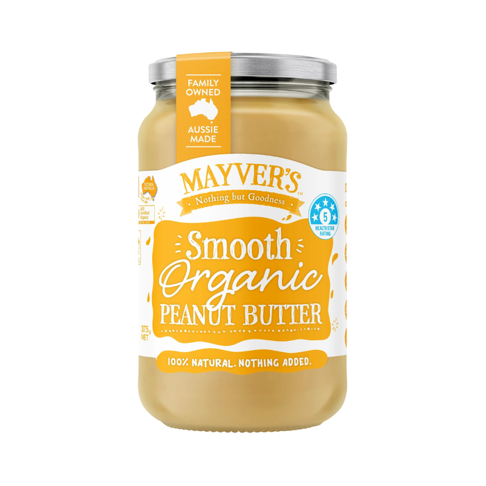 Mayvers Organic Smooth Peanut Butter 375g