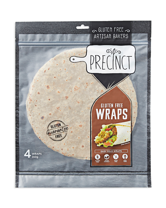 GF Precinct Gluten Free Buckwheat & Chia Wrap Bread 4pk (cold)