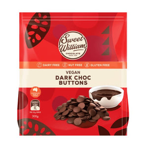 Sweet William Dark Choc Baking Buttons 300g (cold)