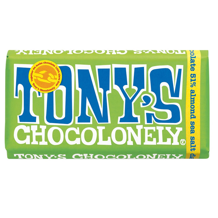 Tony Chocolonely Chocolate Block - Dark Almond Sea Salt 180g